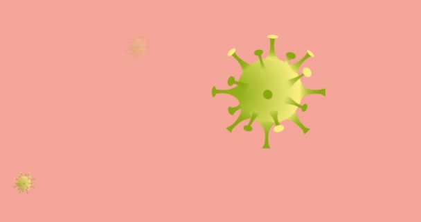 Animazione Cellule Virali Sfondo Rosa Global Covid Concetto Pandemia Video — Video Stock
