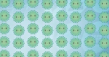 Tıbbi simgeler üzerinde virüs hücrelerinin canlandırılması. küresel covid 19 salgın konsepti dijital olarak oluşturulmuş video.