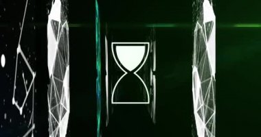 Bağlantı ağı üzerinden yumurta zamanlayıcı simgesi animasyonu. iletişim teknolojisi, veri paylaşımı ve dijital arayüz konsepti dijital olarak oluşturulmuş video.