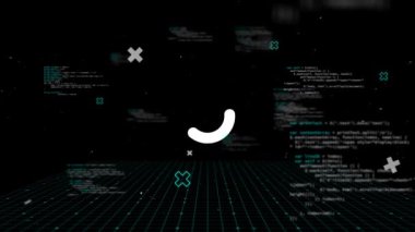 Veri işleme üzerinden veri yükleme halkasının animasyonu. iletişim teknolojisi, veri paylaşımı ve dijital arayüz konsepti dijital olarak oluşturulmuş video.