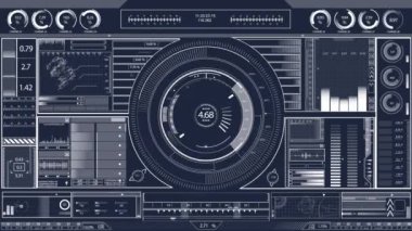 Veri işleme üzerinde taramaların animasyonu. iletişim teknolojisi, veri paylaşımı ve dijital arayüz konsepti dijital olarak oluşturulmuş video.