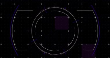 Siyah arkaplandaki tarama alanının animasyonu. iletişim teknolojisi, veri paylaşımı ve dijital arayüz konsepti dijital olarak oluşturulmuş video.