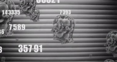 Çarkların başındaki kişilerle veri işleme animasyonu. iletişim teknolojisi, veri paylaşımı ve dijital arayüz konsepti dijital olarak oluşturulmuş video.