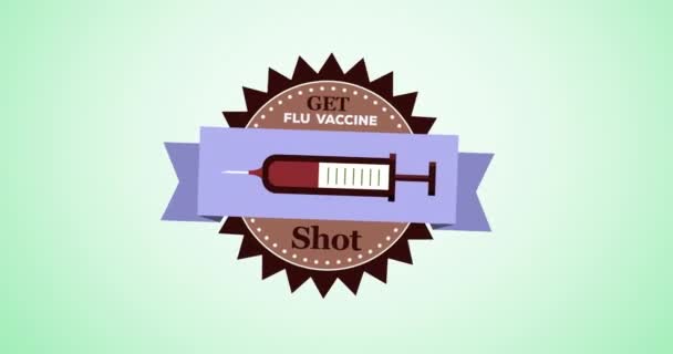 Animation Texte Vaccin Contre Grippe Sur Fond Vert Concept Grippe — Video