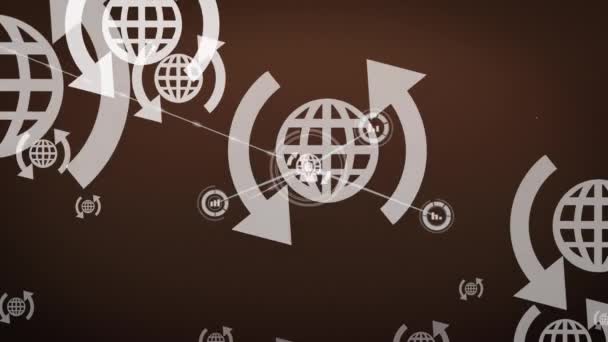 Animación Red Conexiones Sobre Fondo Negro Tecnología Comunicación Intercambio Datos — Vídeo de stock