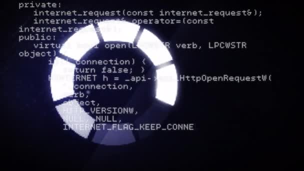 Анимация Кольца Загрузки Данных Над Обработкой Данных Коммуникационные Технологии Обмен — стоковое видео