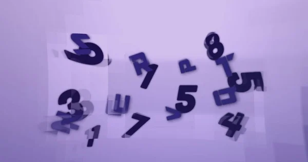 Image Numérique Plusieurs Nombres Alphabets Changeants Sur Fond Bleu Concept — Photo