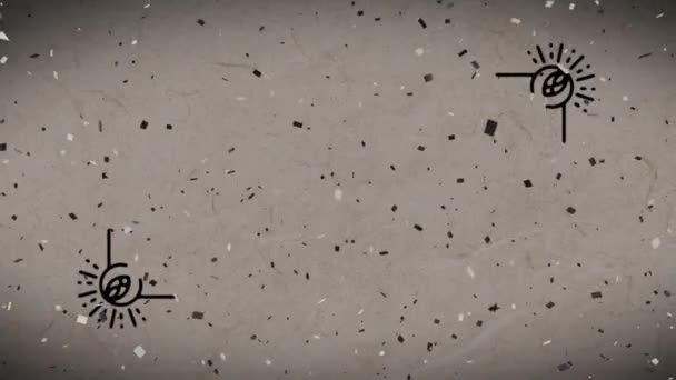 Queima Papel Cinzento Confetes Cair Meio Secção Pessoa Abrir Uma — Vídeo de Stock