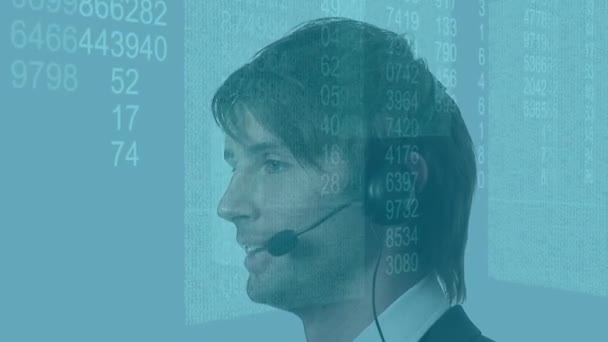 Cyber Sicurezza Elaborazione Dei Dati Caucasico Maschio Customer Care Executive — Video Stock