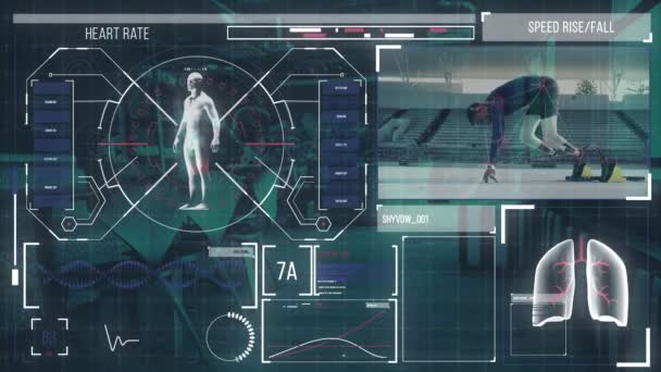 Animation Numérique Interface Numérique Avec Traitement Des Données Sportives Interface — Video