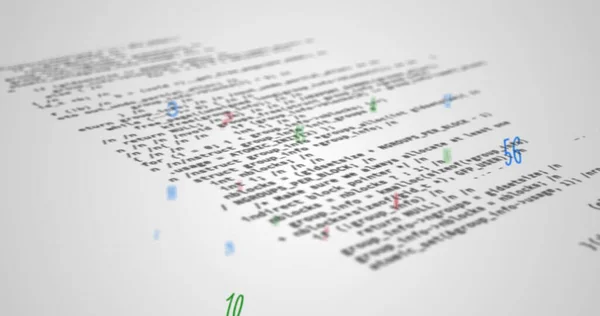 Digital Bild Flera Nummer Och Symboler Flyter Mot Databehandling Grå — Stockfoto
