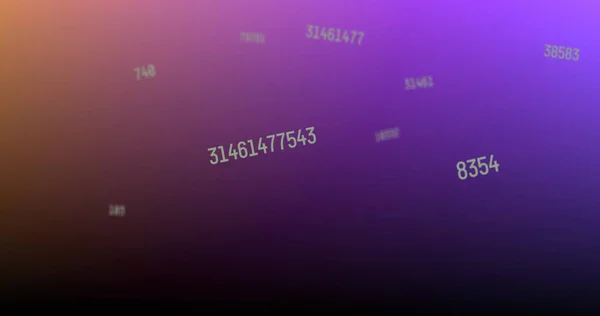 Цифровое Изображение Нескольких Изменяющихся Чисел Плавающих Фиолетовом Оранжевом Градиентном Фоне — стоковое фото