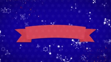 Mavi arka planda patlayan havai fişeklere karşı Bağımsızlık Günü 'nde konfeti. Amerikan bağımsızlık günü konsepti