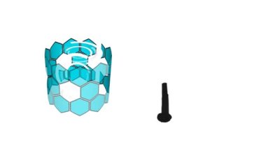 Altıgen şekil dönüşünün dijital animasyonu ve beyaz arkaplana karşı bayrak simgesi. element illüstrasyon kavramı
