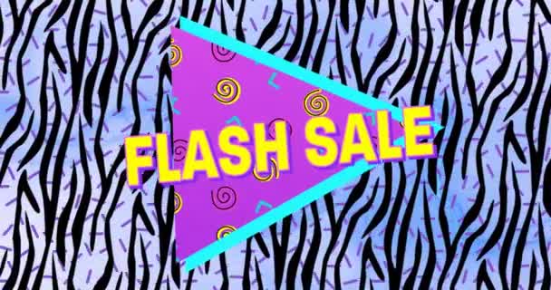 Ψηφιακό Animation Του Κειμένου Πώληση Flash Μωβ Πανό Πάνω Από — Αρχείο Βίντεο