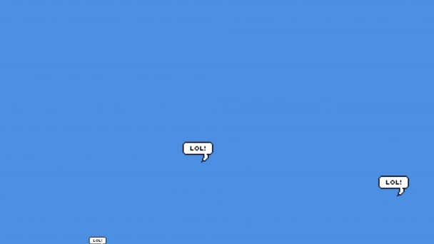 Animação Digital Texto Lol Múltiplas Bolhas Fala Flutuando Contra Fundo — Vídeo de Stock