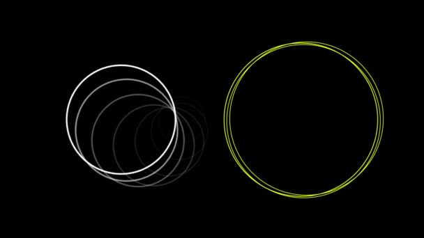 Animazione Digitale Forma Circolare Astratta Forme Astratte Colorate Sfondo Nero — Video Stock