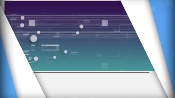Digital Animation Vita Prickar Flyter Över Grön Och Lila Lutning — Stockvideo