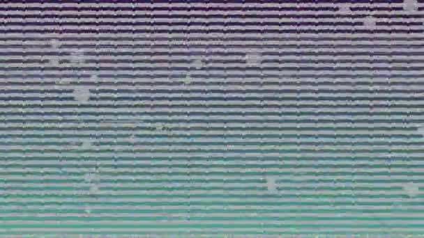Цифровая Анимация Статического Эффекта Телевизора Нескольких Смайликах Зеленом Фоне Выражение — стоковое видео