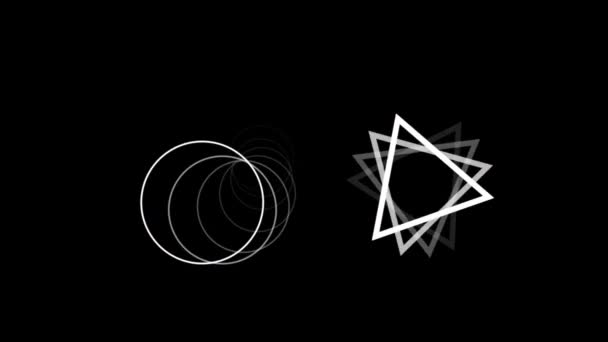 Digital Animation Abstract Circular Triangle Shape Black Background Abstract Geometric — Stock Video