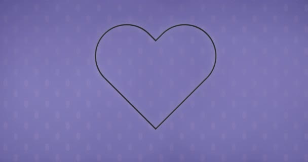 Animación Digital Del Icono Del Corazón Neón Sobre Fondo Gris — Vídeos de Stock