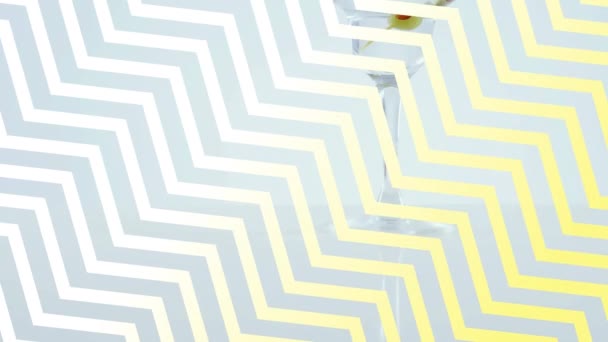 Motif Chevron Sur Olives Verre Cocktail Sur Fond Gris Vie — Video