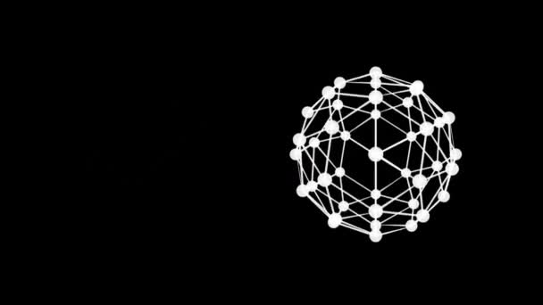 接続されたドットの地球のデジタルアニメーションと黒の背景に矢印アイコンの成功テキスト 世界的なネットワーキングとテクノロジーの概念 — ストック動画