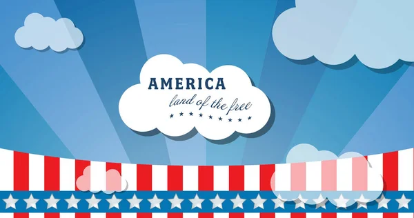 Imagen América Tierra Del Texto Libre Sobre Cohetes Nubes Patriotismo —  Fotos de Stock
