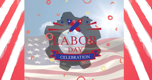 Image Labor Day Celebration Text American Flag Patriotism Celebration Concept — Stock Photo, Image