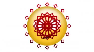 Soyut kırmızı dekoratif tasarımların dijital animasyonu beyaz arkaplanda kafası karışmış yüz ifadelerinin üzerine. ifade ve iletişim kavramı