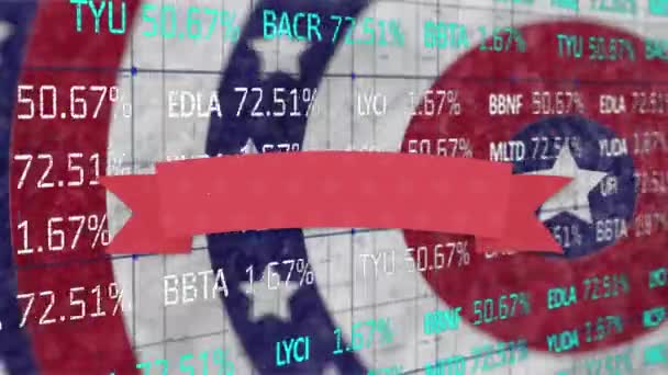 Banner Texto Dia Independência Sobre Processamento Dados Mercado Ações Contra — Vídeo de Stock