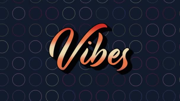 Digitale Animatie Van Vibes Tekst Banner Tegen Meerdere Stippen Naadloos — Stockvideo