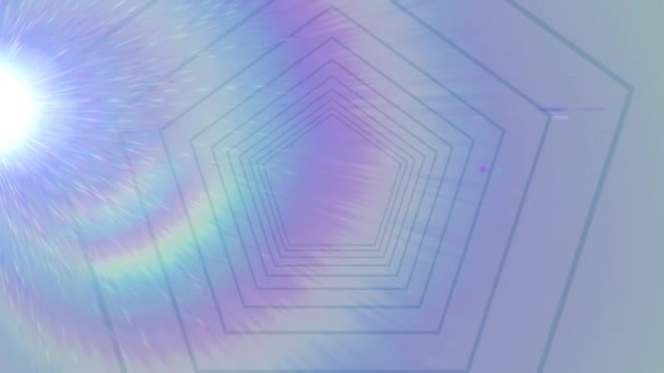 Animație Digitală Formelor Hexagonale Mișcare Fără Sudură Împotriva Punctului Lumină — Videoclip de stoc