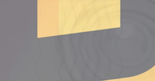 Digitale Animatie Van Winkelwagenpictogram Gele Banner Concentrische Golven Witte Achtergrond — Stockvideo