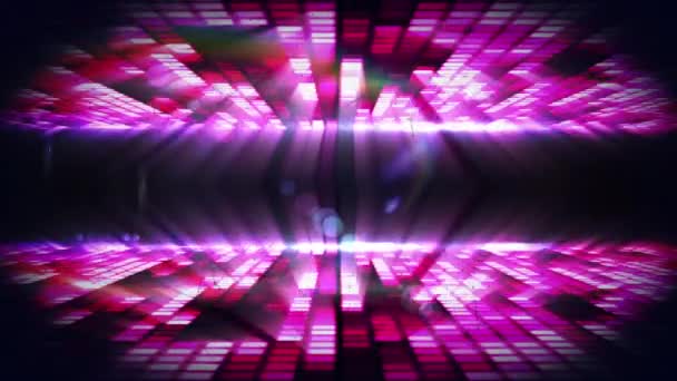 Netwerk Van Verbindingen Lichtpuntjes Roze Discolampen Tegen Zwarte Achtergrond Nachtleven — Stockvideo