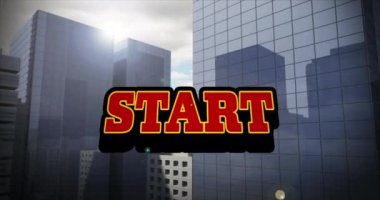 Dijital şehir manzarası üzerinden başlangıç metninin canlandırması. Video oyunu, dijital arayüz, iletişim ve eğlence konsepti dijital olarak oluşturuldu.