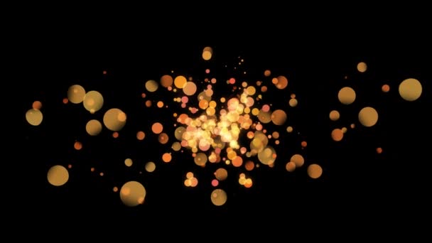 Animație Pete Lumină Portocalie Galbenă Care Deplasează Fundal Negru Mișcare — Videoclip de stoc