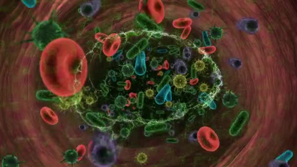 Nsan Beyninin Coperid Hücrenin Üzerinde Döndüğü Animasyon Küresel Covid Salgın — Stok video