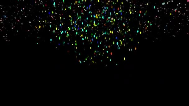 Animation Confettis Colorés Tombant Sur Fond Noir Célébration Tradition Concept — Video