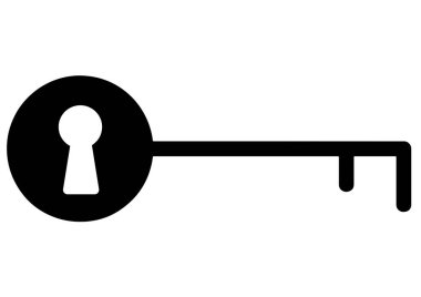 Beyaz arkaplanda siyah anahtar simgesinin bileşimi. sağlık, eğlence ve eğlence konsepti dijital olarak oluşturulmuş imaj.