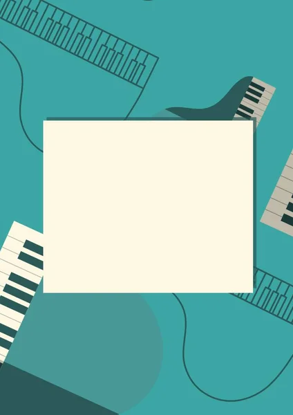 Komposition Mehrerer Klaviersymbole Auf Blauem Hintergrund Freizeit Und Unterhaltungskonzept Digital — Stockfoto
