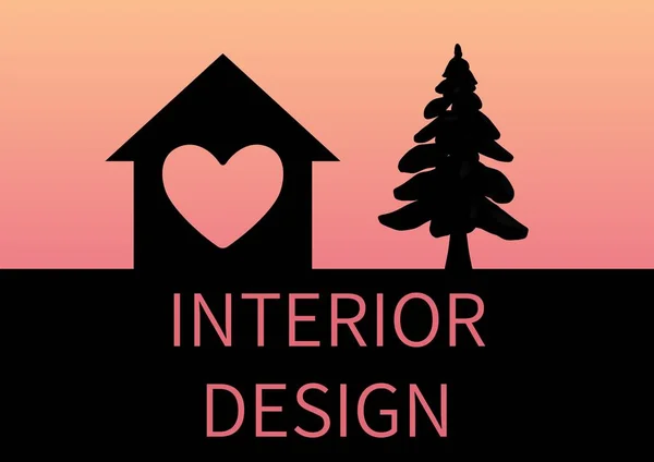 Samenstelling Van Interieur Diensten Tekst Huis Icoon Ontwerp Architectonisch Concept — Stockfoto