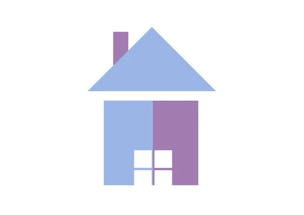 白色背景上蓝色房屋图标的组成 休闲及娱乐概念数码图像 — 图库照片