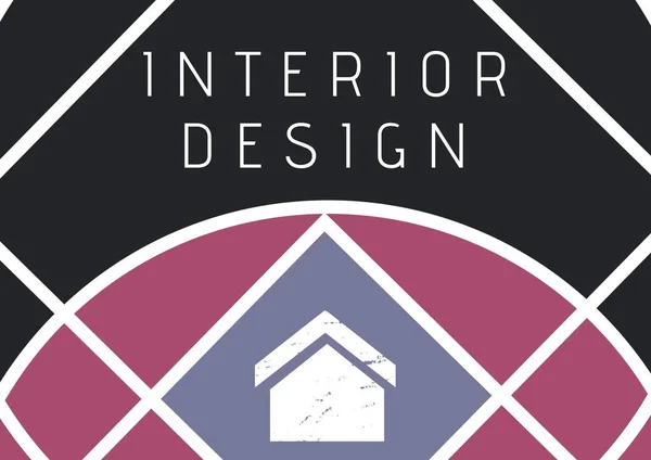 Zusammensetzung Der Innenarchitektur Dienstleistungen Text Über Haus Symbol Design Und — Stockfoto