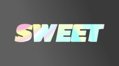 Gri arkaplan üzerinde tatlı metin animasyonu. arkaplan, sosyal medya ve iletişim konsepti dijital olarak oluşturulmuş video.