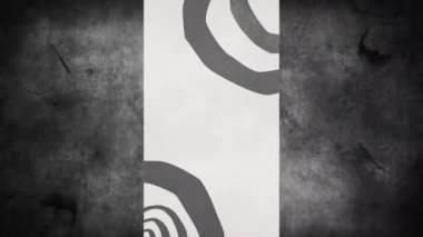 Duman gibi gri arkaplanı sallayarak dikey beyaz panelde gri eğrilerin canlandırması. 