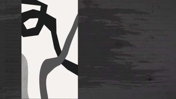 Анимация Органических Серых Фигур Вертикальной Панели Мигающими Царапинами Темно Сером — стоковое видео