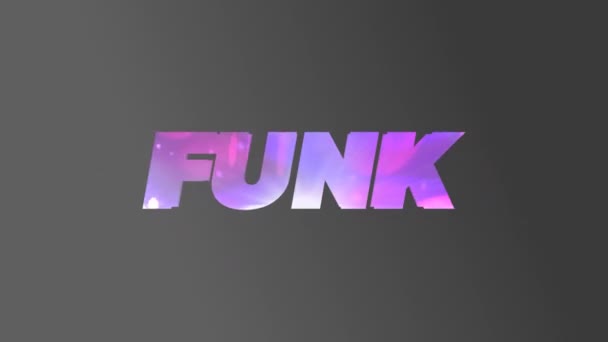 Animace Funk Textu Šedém Pozadí Pozadí Sociální Média Koncepce Komunikace — Stock video