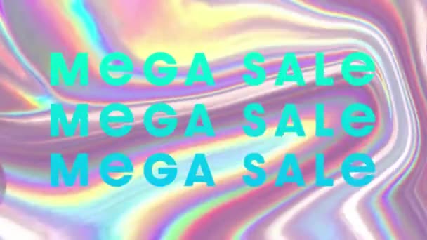 Animatie Van Mega Sale Tekst Roze Gloeiende Vloeibare Achtergrond Achtergrond — Stockvideo