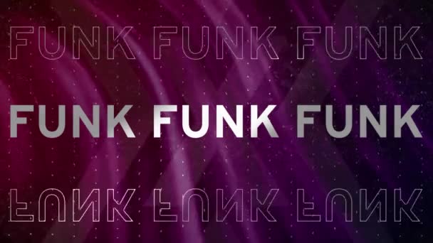 Animação Texto Funk Sobre Fundo Líquido Roxo Fundo Mídia Social — Vídeo de Stock